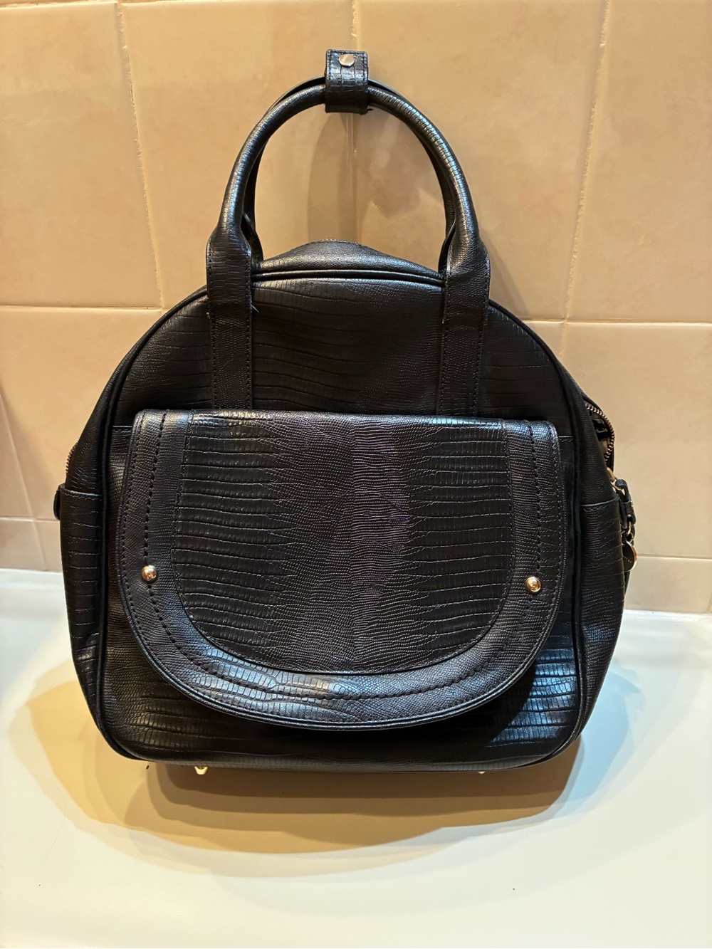 Juicy Couture Sierra 'Lizard' Leather Mod Box Tote/Satchel Bag